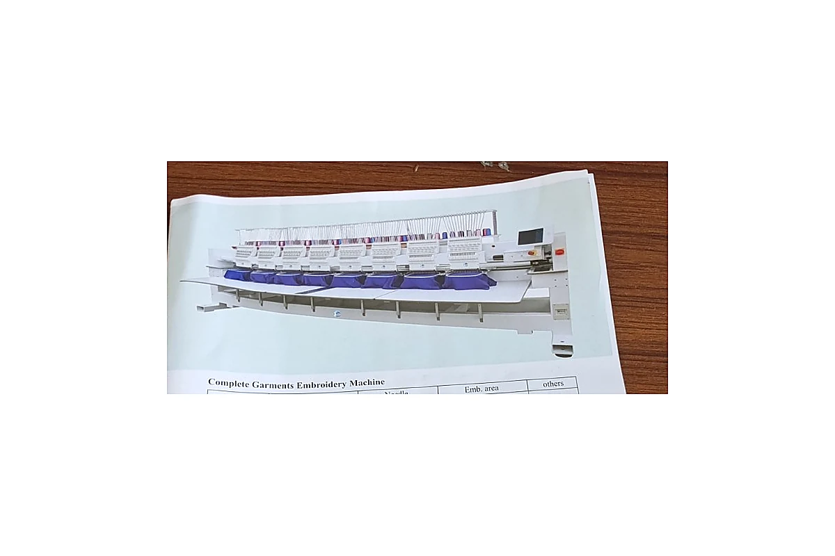 Complete Garments Embroidery Machine supplied by M/S Babu Enterprise